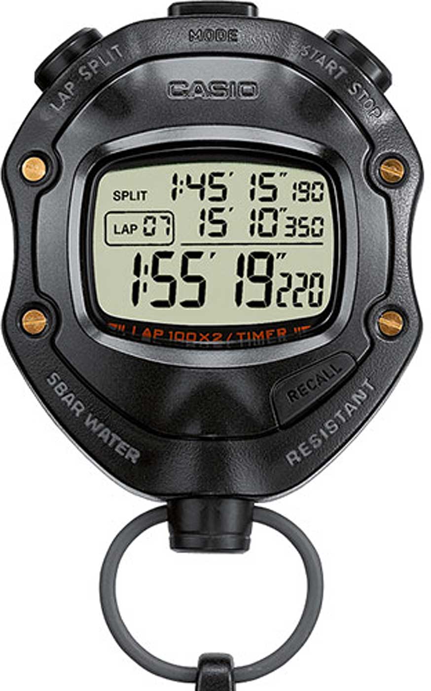 Casio Digital Stoppuhr 6.4 cm Kunststoff • 1/1000s Präzision • Wasserdicht