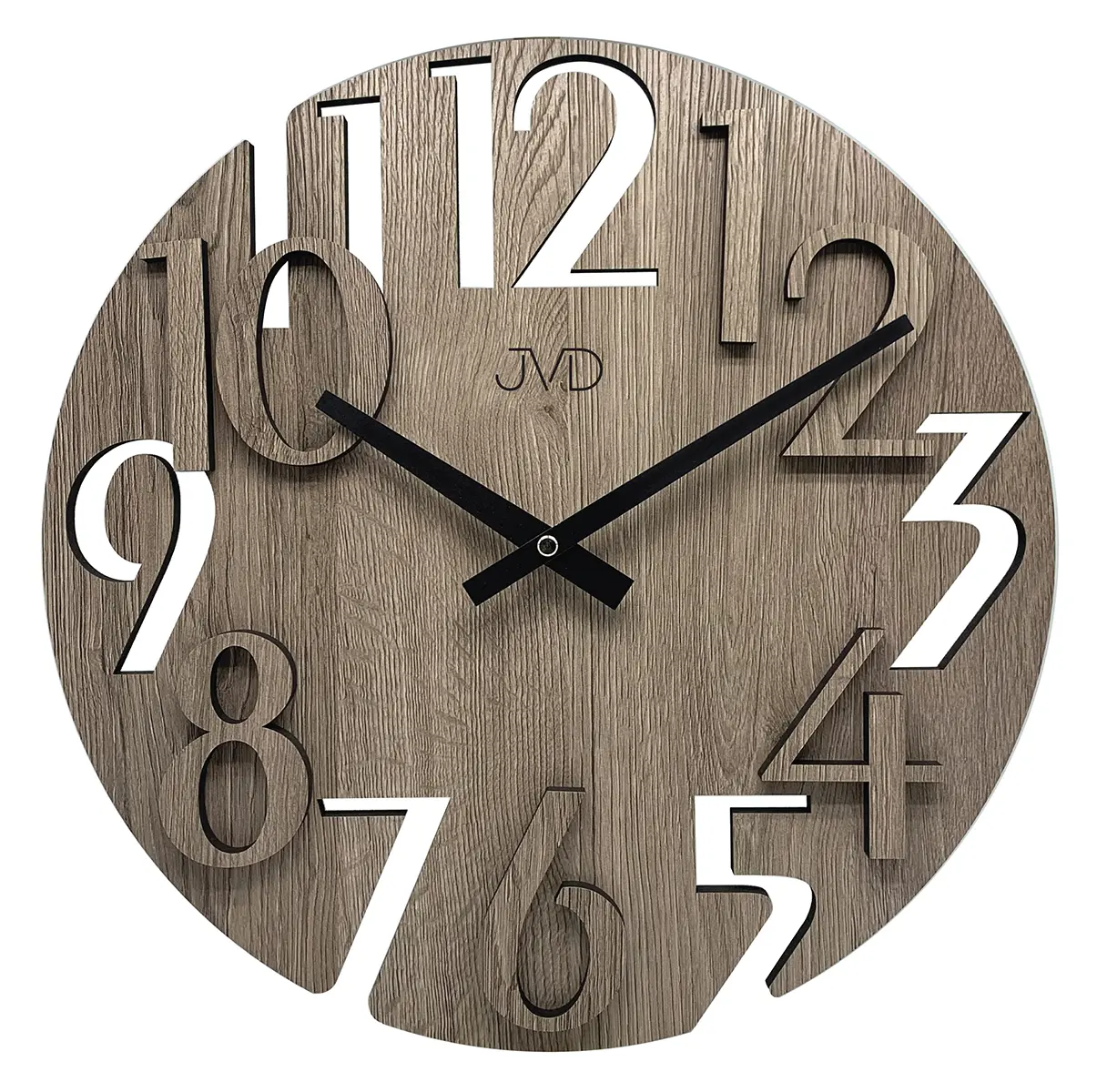 JVD Wall Clock 40x40x5 cm Wood • Natural Design • Silent Movement