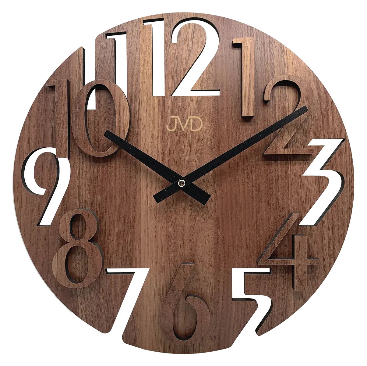 JVD Wall Clock 40 cm Ø Wood • Silent Quartz Movement • Modern Design
