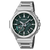 Zegarek męski Casio G-Shock z zieloną tarczą i srebrną metalową bransoletą
