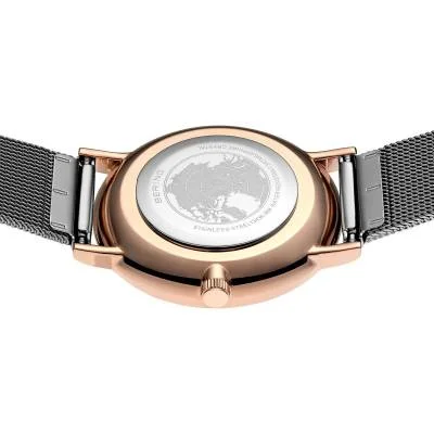 Bering Classic 13434-369 Damenuhr • Kratzfestes Saphirglas • Feines Milanaise-Armband