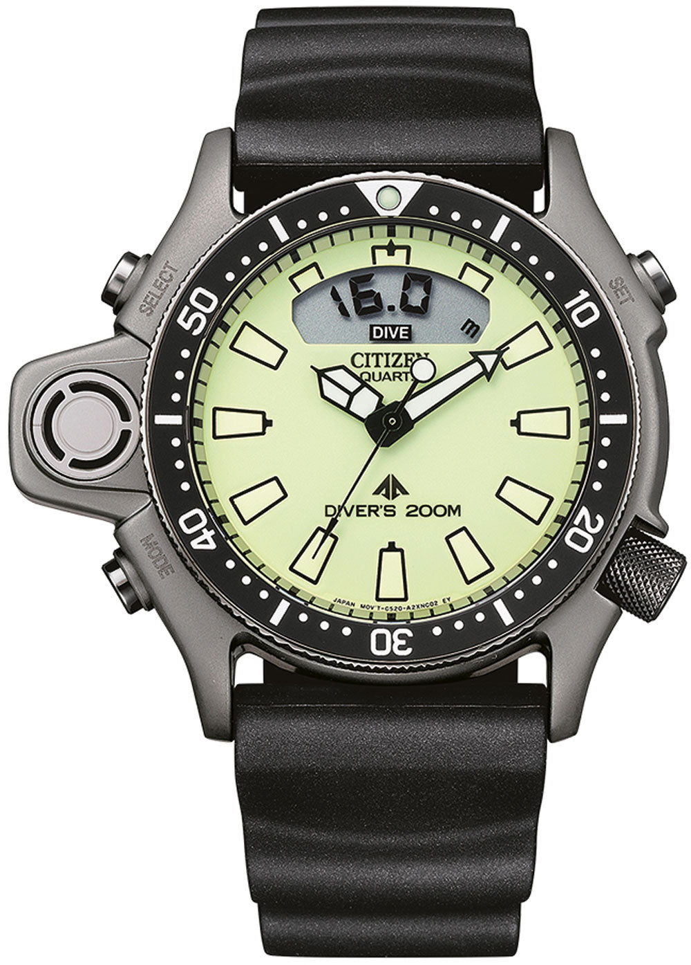 Citizen Promaster Aqualand JP2007-17W Men's Watch • Depth Meter • 20 bar Water Resistant