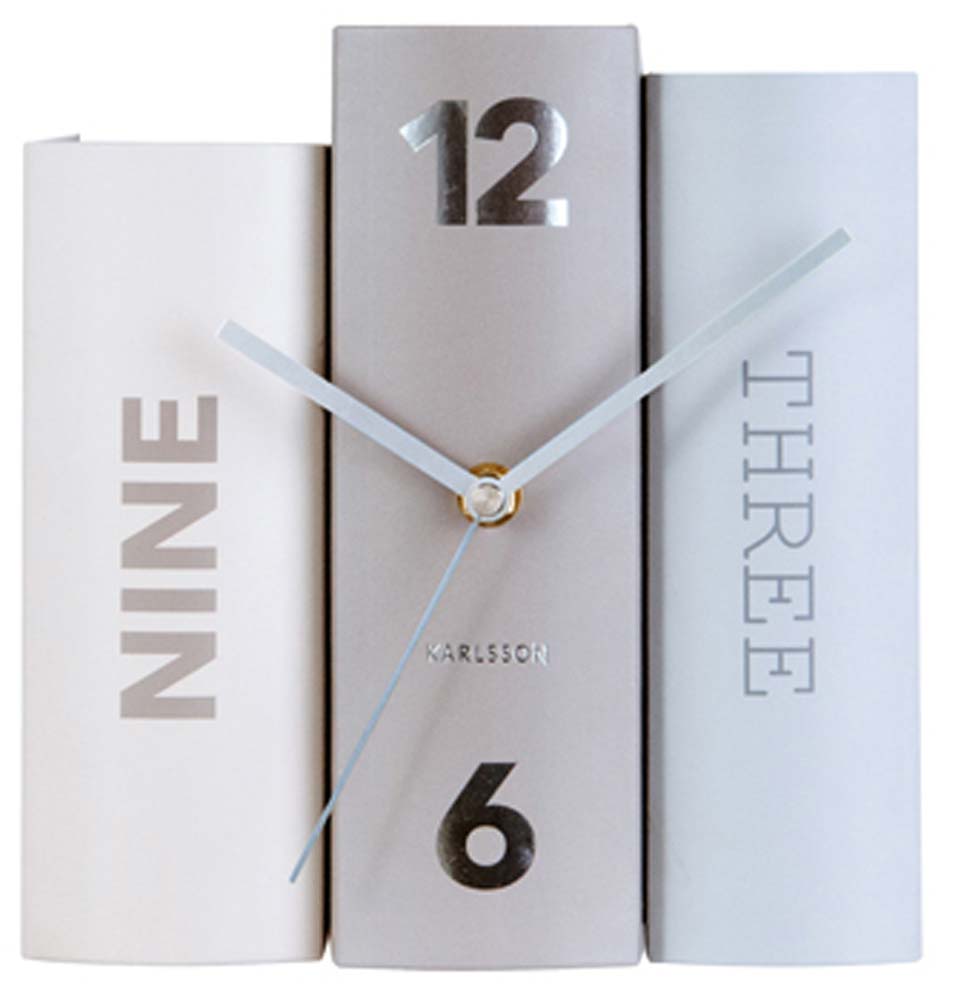 Karlsson Table Clock 20x20x15 cm Cardboard • Modern Design • Book Look