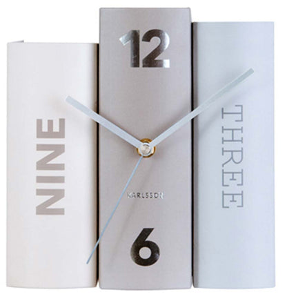 Karlsson Table Clock 20x20x15 cm Cardboard • Modern Design • Book Look