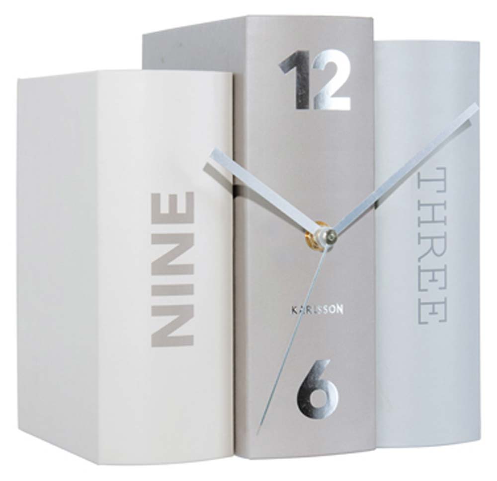 Karlsson Table Clock 20x20x15 cm Cardboard • Modern Design • Book Look
