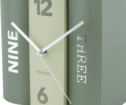 Karlsson Table Clock 20x20x15 cm Cardboard • Book Design • Playful Eye-Catcher