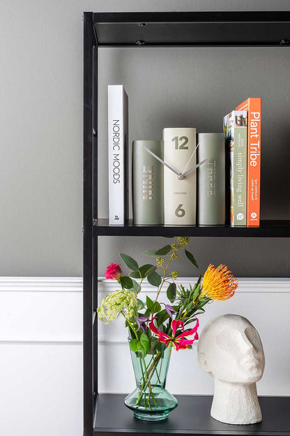 Karlsson Table Clock 20x20x15 cm Cardboard • Book Design • Playful Eye-Catcher