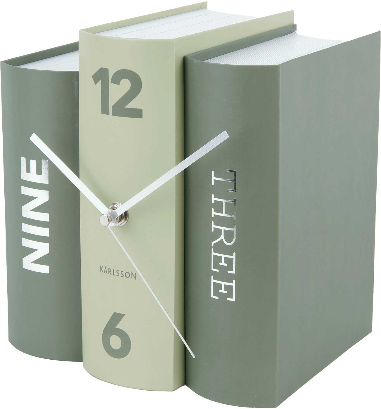 Karlsson Table Clock 20x20x15 cm Cardboard • Book Design • Playful Eye-Catcher