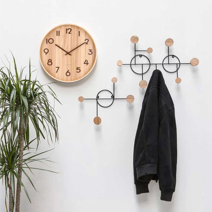 Karlsson Wall Clock 40 cm Ø Wood • Silent Quartz Movement • Modern Design