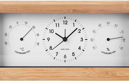 Bamboo Alarm Clock, Analog, Black - Karlsson Model: KA5925WH