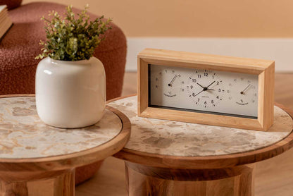 Bamboo Alarm Clock, Analog, Black - Karlsson Model: KA5925WH