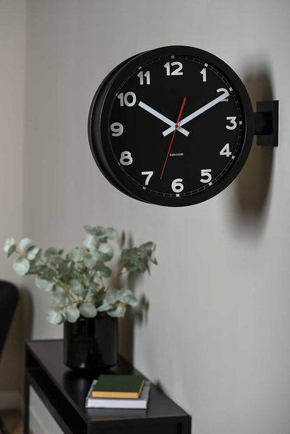 Karlsson Wall Clock 38x38x13 cm Aluminium • Minimalist Design • Precise Quartz Movement