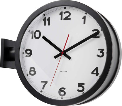 Karlsson Wall Clock 38x44.5x13 cm Aluminum • Double-Sided Design • Precise Quartz Movement