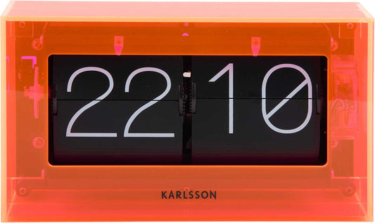 Horloge à poser Karlsson 11,7x20,7x7,1 cm Acrylique • Design Flip intemporel • Montage mural flexible
