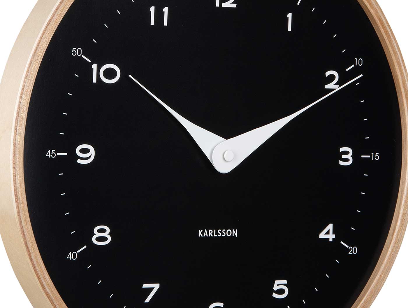 Karlsson Wall Clock 30 cm Ø Wood • Modern Design • Quartz Movement