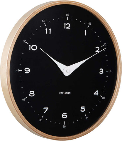 Karlsson Wall Clock 30 cm Ø Wood • Modern Design • Quartz Movement