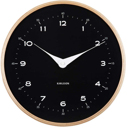 Karlsson Wall Clock 30 cm Ø Wood • Modern Design • Quartz Movement
