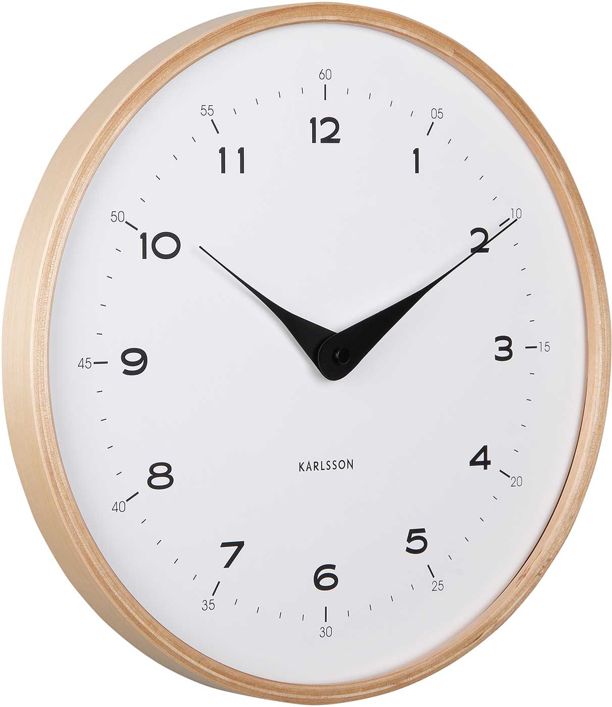 Karlsson Wall Clock 30 cm Ø Wood • Modern Design • Battery Operated