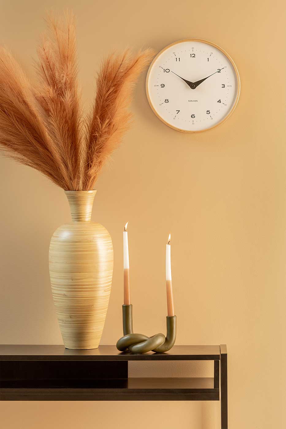 Karlsson Wall Clock 30 cm Ø Wood • Modern Design • Battery Operated