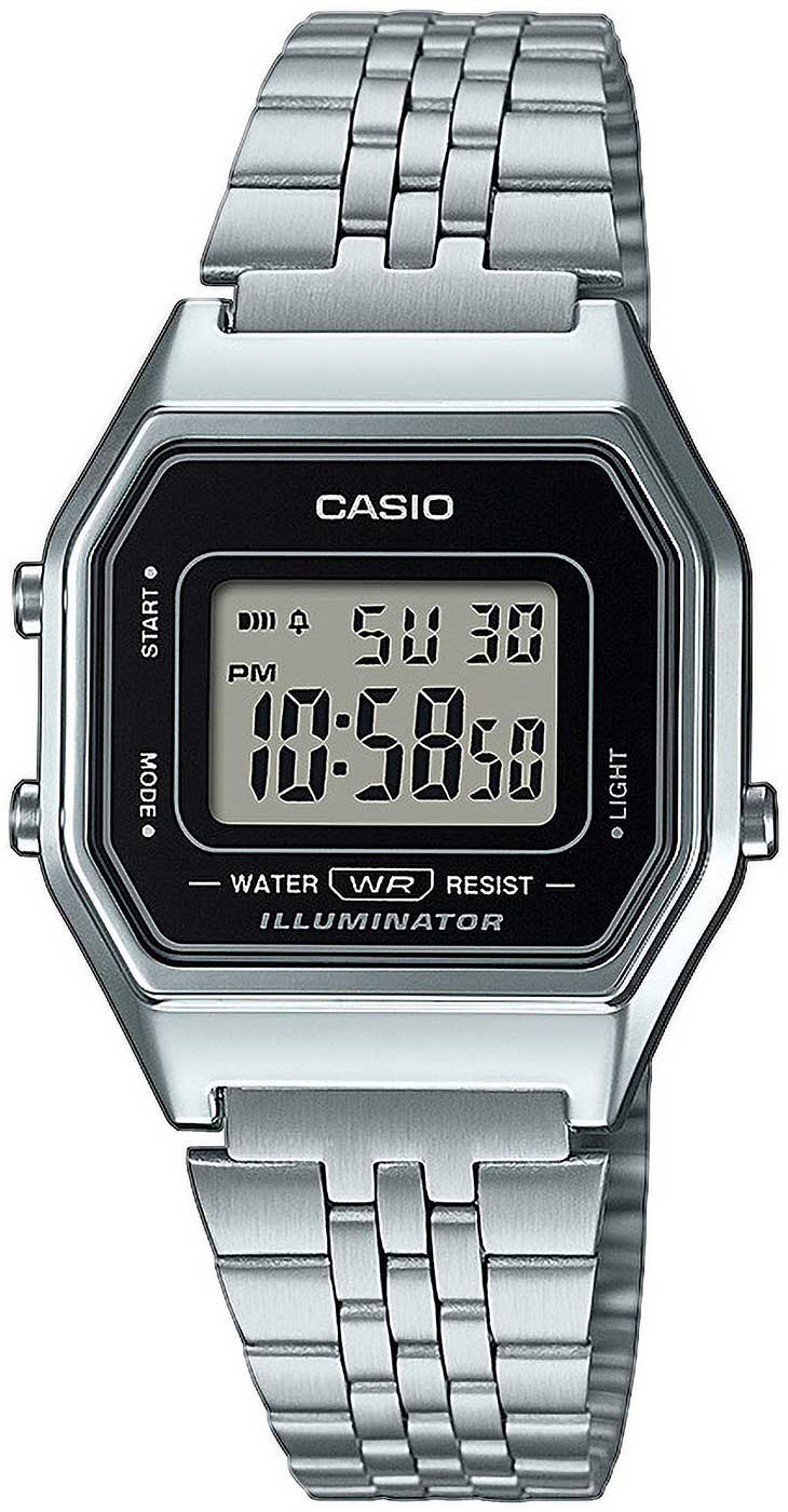 Casio Vintage LA680WEA-7EF Unisex Uhr • Edelstahlarmband • Stoppuhr