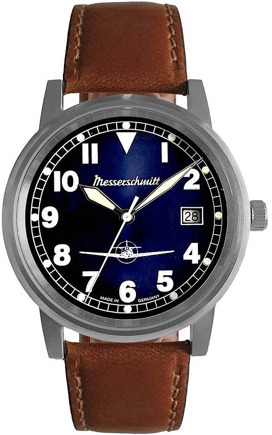 Messerschmitt Aviator ME-9673-108L Men's Watch • Quartz Movement • Blue Dial
