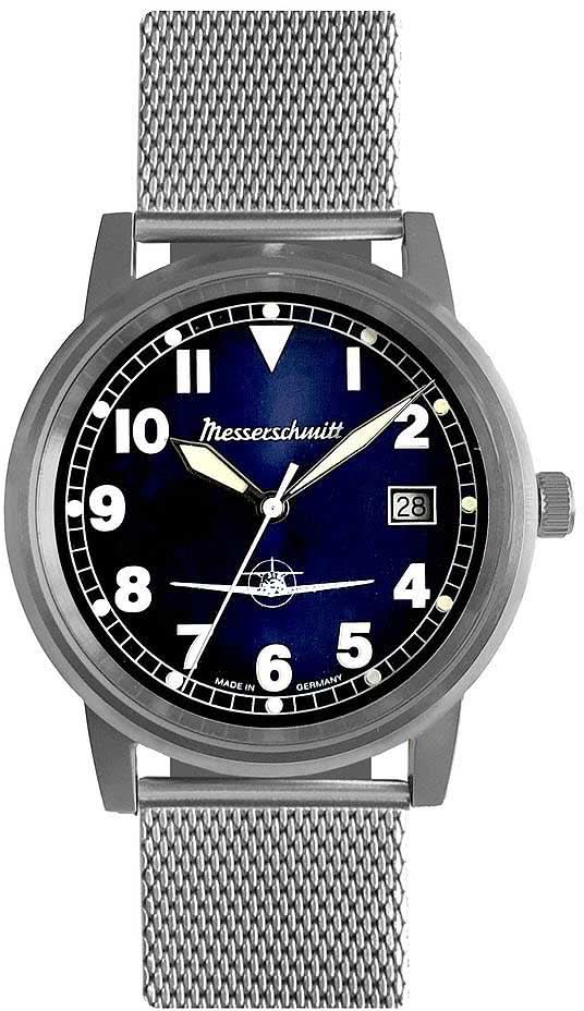 Messerschmitt Flieger ME-9673-108M Unisex-Uhr • Made in Germany • Elegantes Milanaiseband