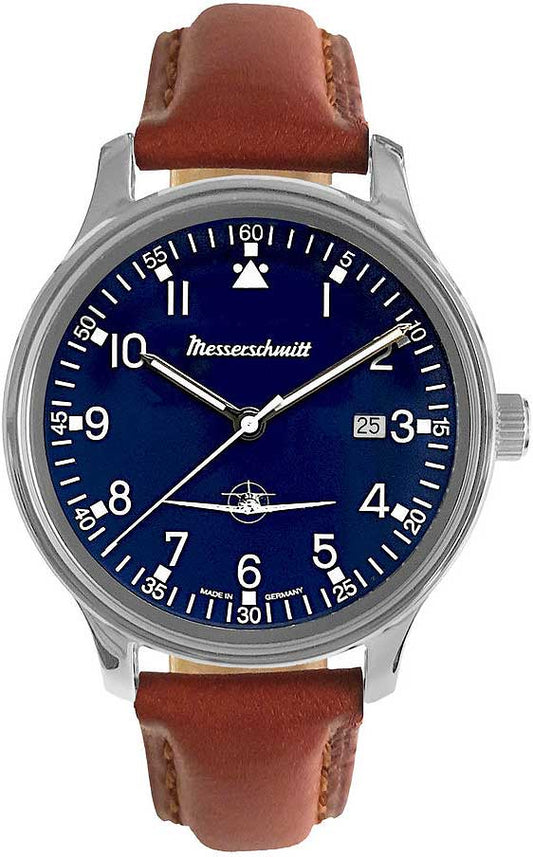 Messerschmitt ME42-108L Men's Watch • Swiss Quartz Movement • Leather Strap