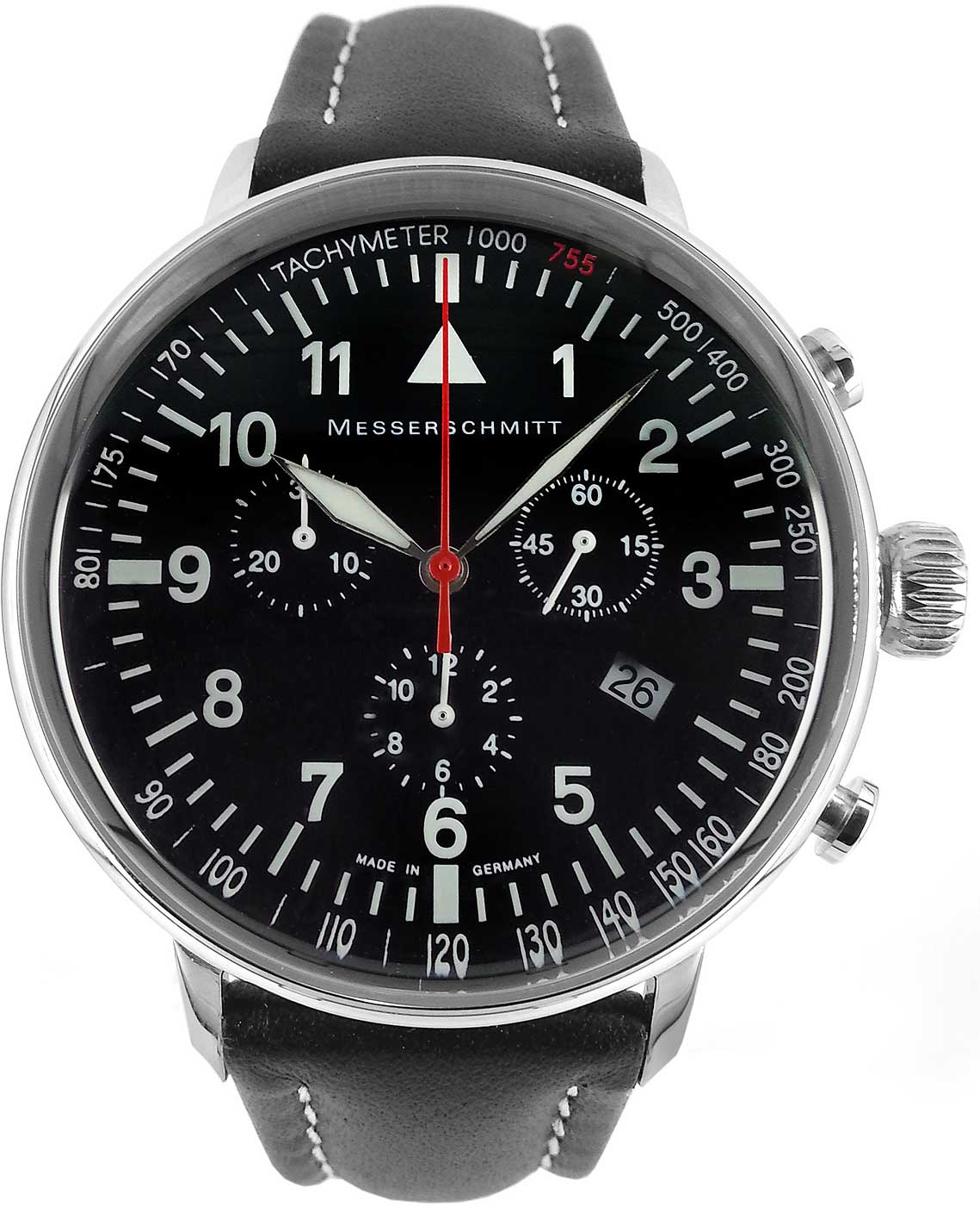 Montre pour homme Messerschmitt ME-755 • Fabriquée en Allemagne • Design aviateur