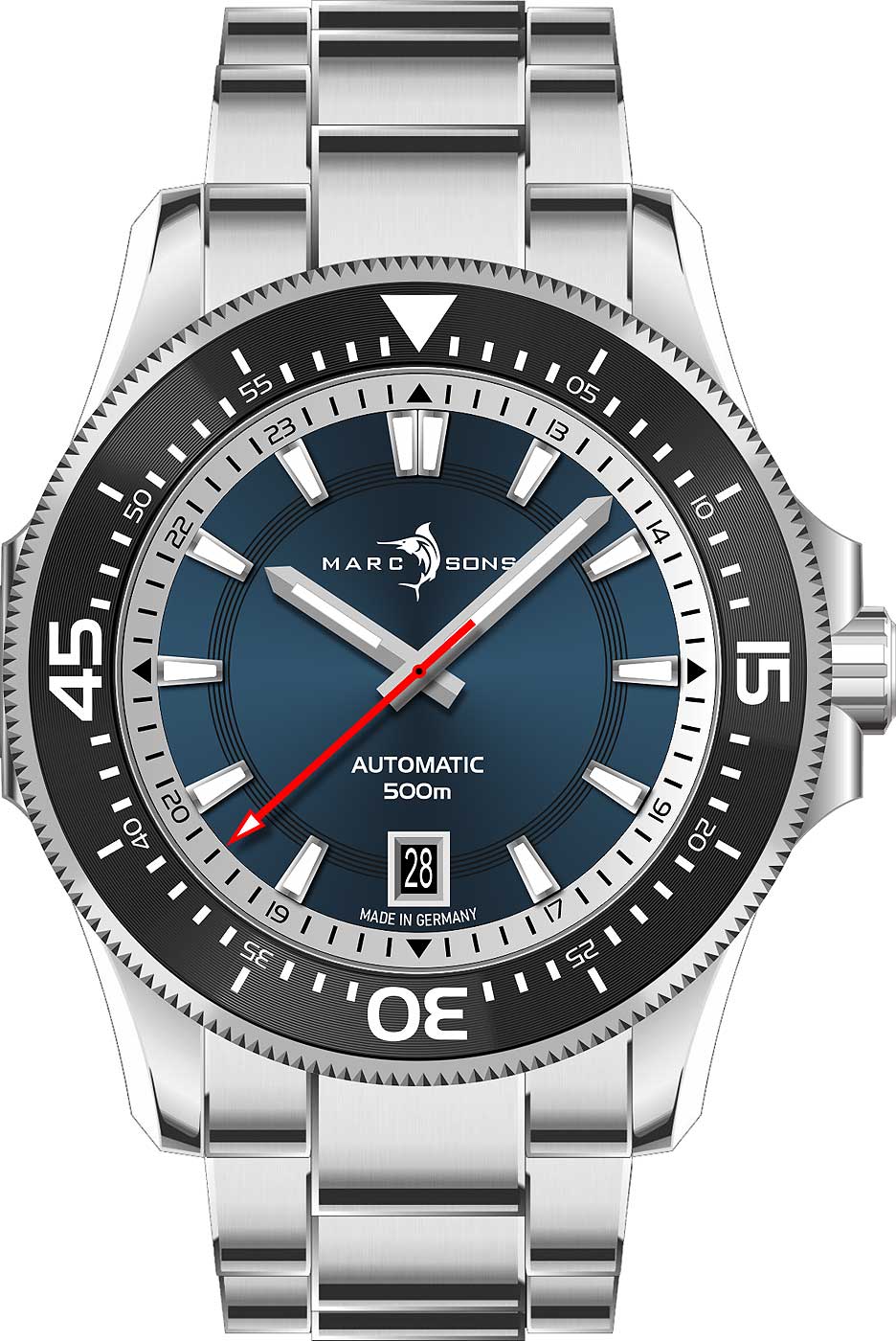 Marc & Sons Military Diver MSD-051-11 Men's Watch • Automatic Movement • Sapphire Crystal