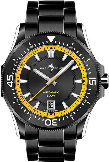 Marc & Sons Military Diver MSD-051-13 Men's Watch • Automatic • Sapphire Crystal