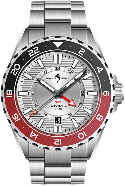 Montre pour Homme Marc & Sons GMT II MSG-008-08 • Mouvement Automatique • Verre Saphir