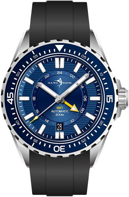 Marc & Sons GMT II-D MSG-008-11 Montre pour homme • Automatique • Verre saphir