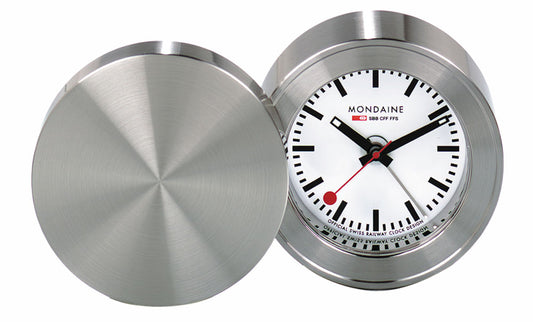 Mondaine Classic Travel Alarm Clock 5.0 cm Metal • Iconic Design • Precise Quartz Movement