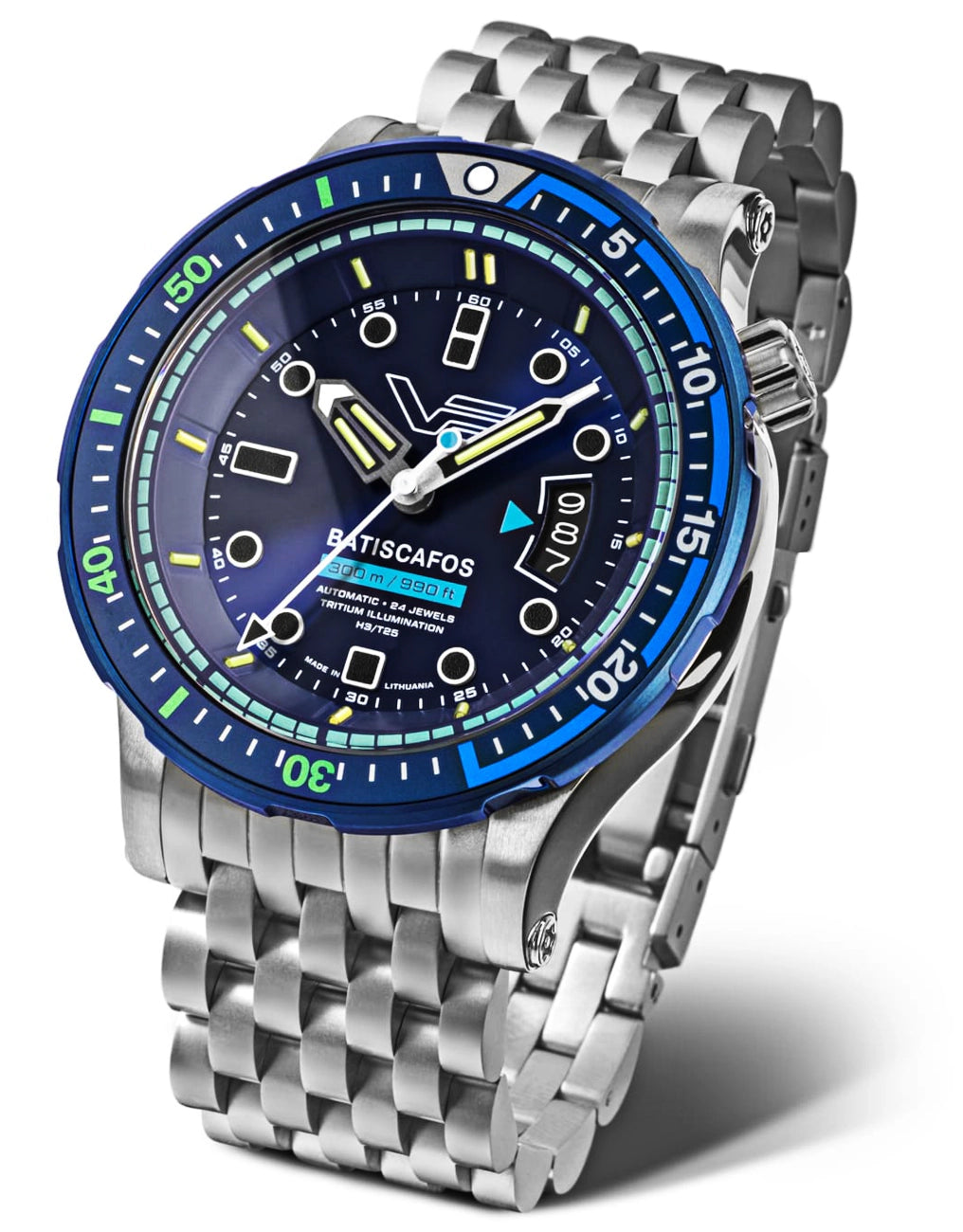 Vostok Europe Batiscafos NH35-511E768B Herrenuhr • Tritium-Röhrchen (GTLS) • 30 ATM Wasserdicht