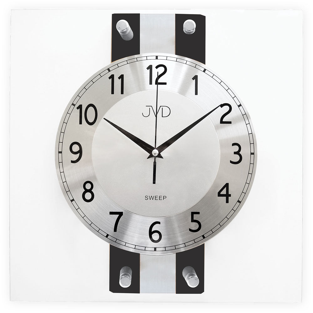 Horloge murale JVD 32x32 cm bois • Mouvement à quartz silencieux • Design moderne