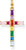 Pendant Cross with Colorful Stones - 750 Yellow Gold Plating