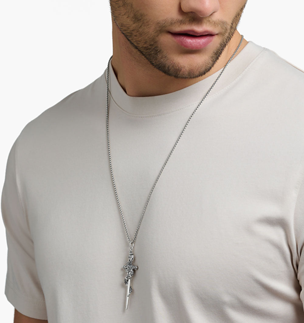 Anhänger Schwert mit Schlange - 925 Sterlingsilber