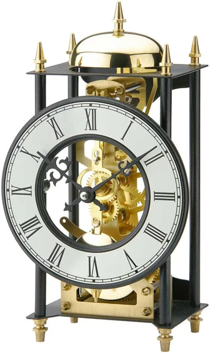 AMS Table Clock 25x14x11 cm Metal • Mechanical 8-day movement • Bell chime on the hour