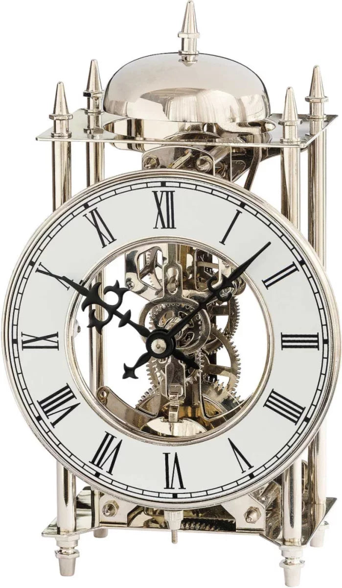 AMS Table Clock 25x14x11 cm Brass • Mechanical 14-Day Movement • Visible Escapement