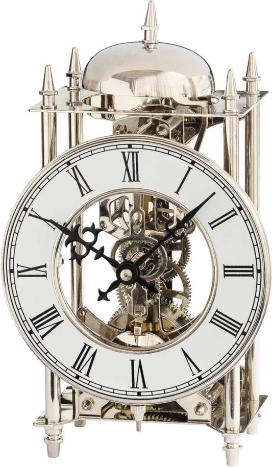 AMS Table Clock 25x14x11 cm Brass • Mechanical 14-Day Movement • Visible Escapement