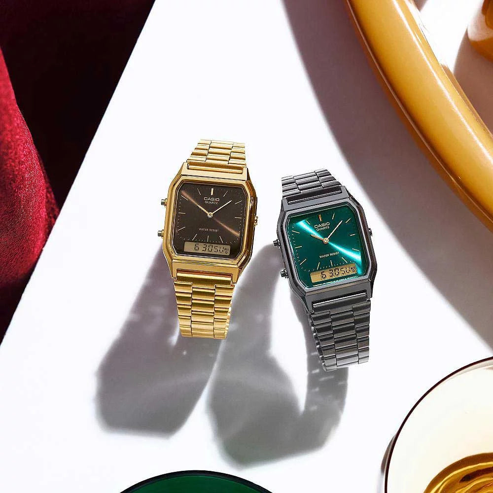 Casio Vintage AQ-230EGG-3AEF Unisex Uhr • Analog-Digital-Anzeige • Mineralglas