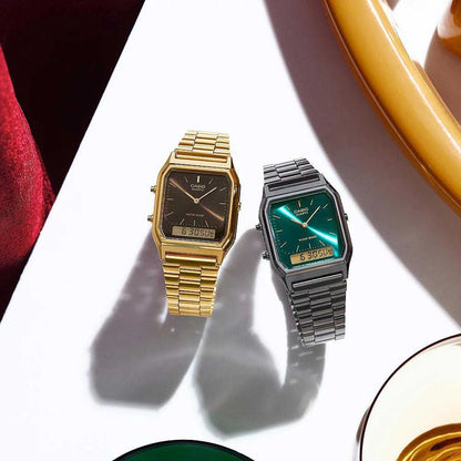 Casio Vintage AQ-230EGG-3AEF Unisex Uhr • Analog-Digital-Anzeige • Mineralglas