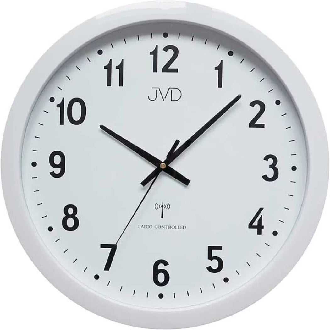 JVD Wall Clock 40 cm Ø Plastic • Radio-Controlled • Modern Design