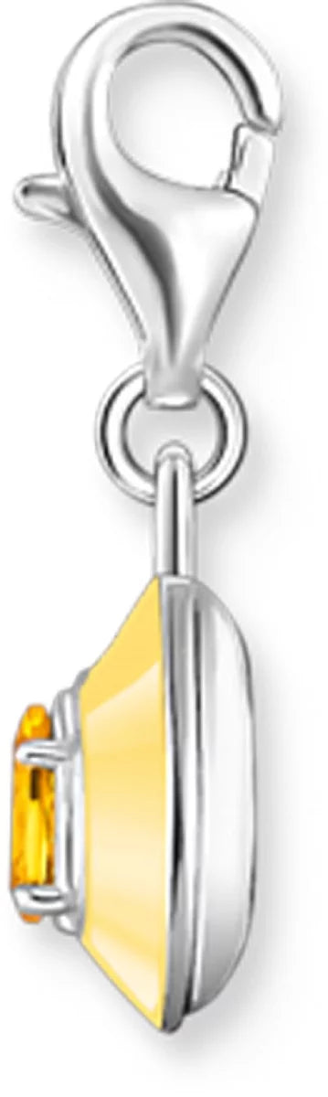 Charm Anhänger 3D Tropfen mit einem Stein - 925 Sterlingsilber