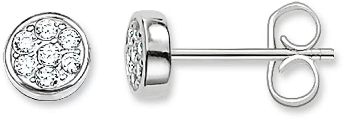 Sparkling Circles Stud Earrings - 925 Sterling Silver