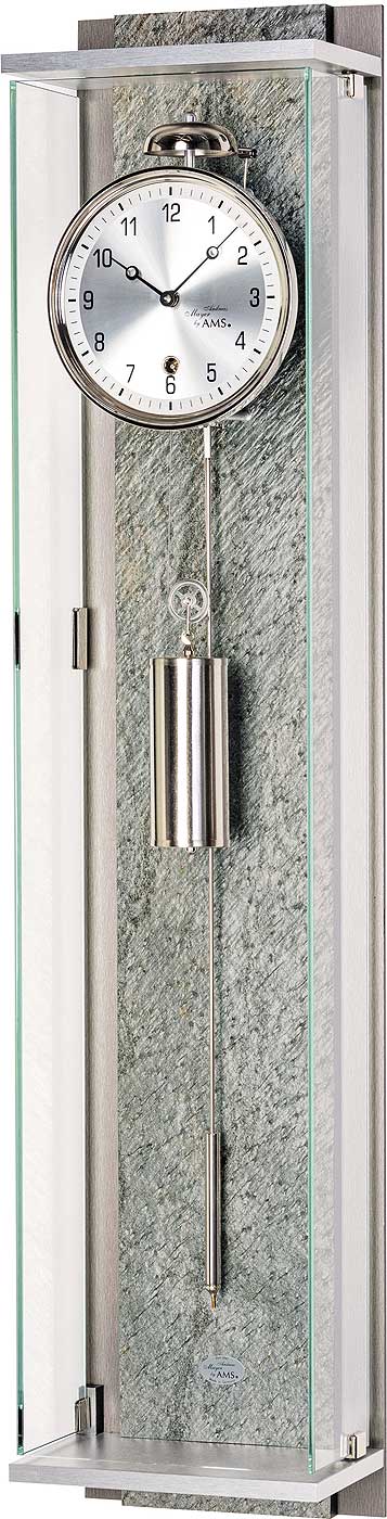 AMS Wall Clock 96x21x14 cm Wood • Mechanical 8-day cable-driven movement • Hour strike with bell