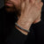 Armband aus 8mm großen Larvikit-Steinen mit Edelstahlverschluss - Rebel&Rose Modell: RR-80026-S-M