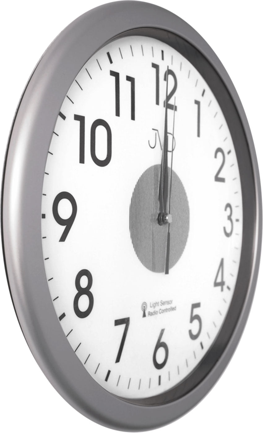 Horloge murale JVD 24x24x4,5 cm plastique • Mouvement radio-piloté • Design intemporel