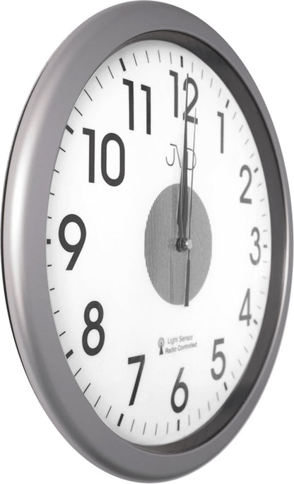 Horloge murale JVD 24x24x4,5 cm plastique • Mouvement radio-piloté • Design intemporel