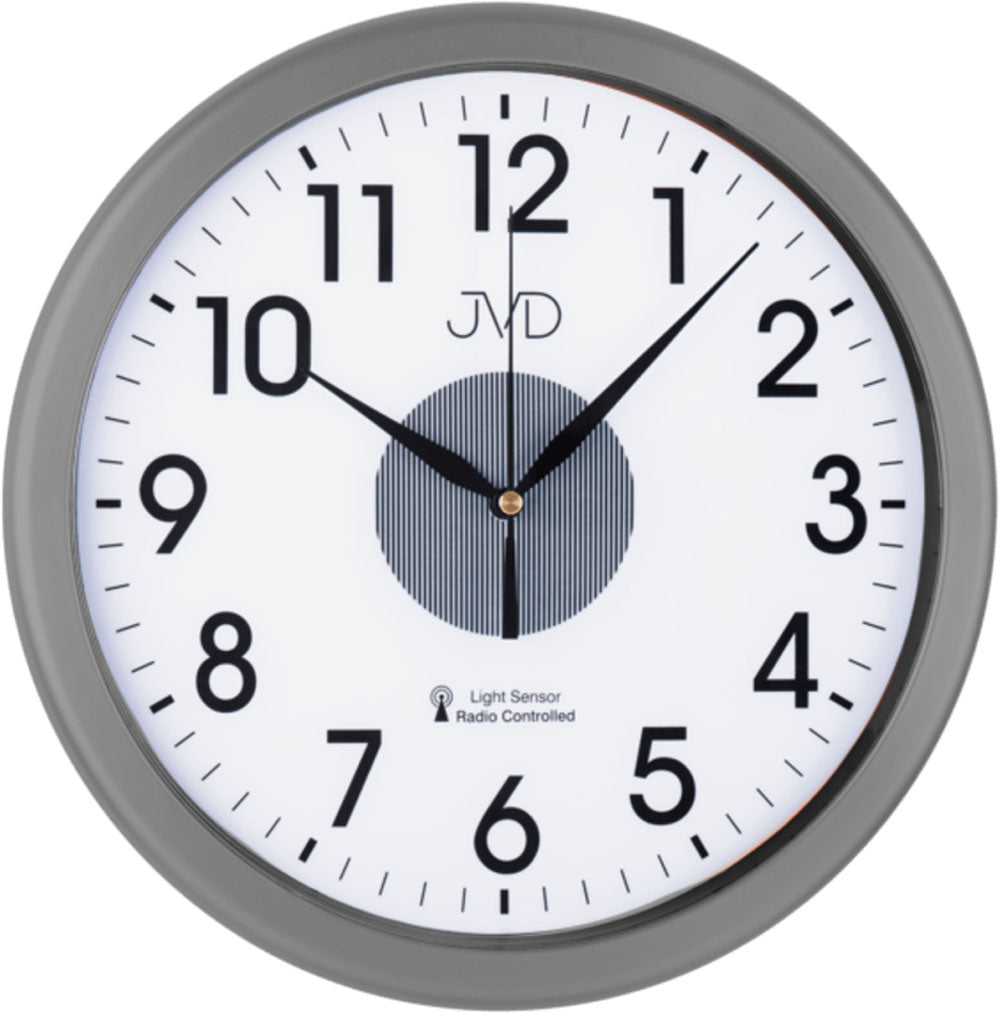 Horloge murale JVD 24x24x4,5 cm plastique • Mouvement radio-piloté • Design intemporel